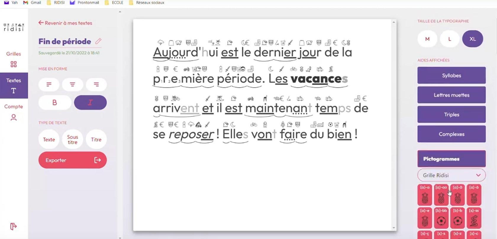 Risidi, le traitement de textes en image